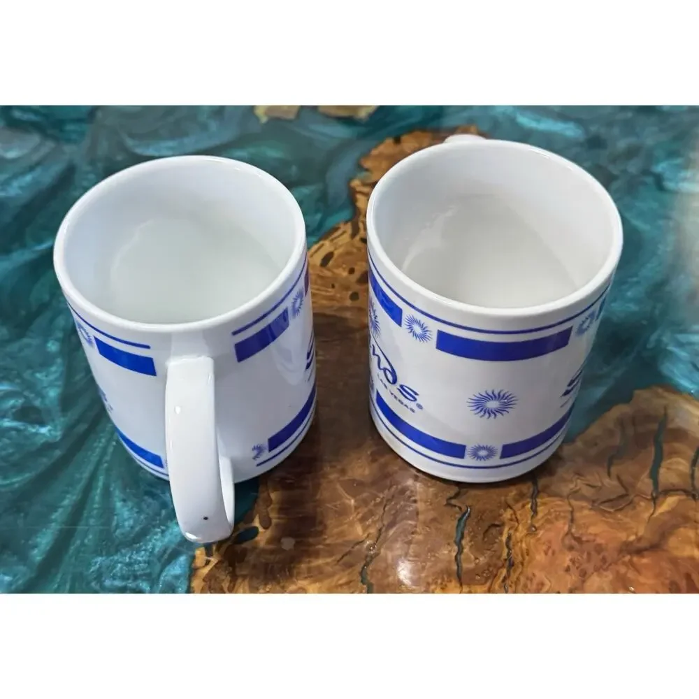 Pair of Vintage Sands Las Vegas Hotel Casino Mugs Double Sided Advertising Lot#1